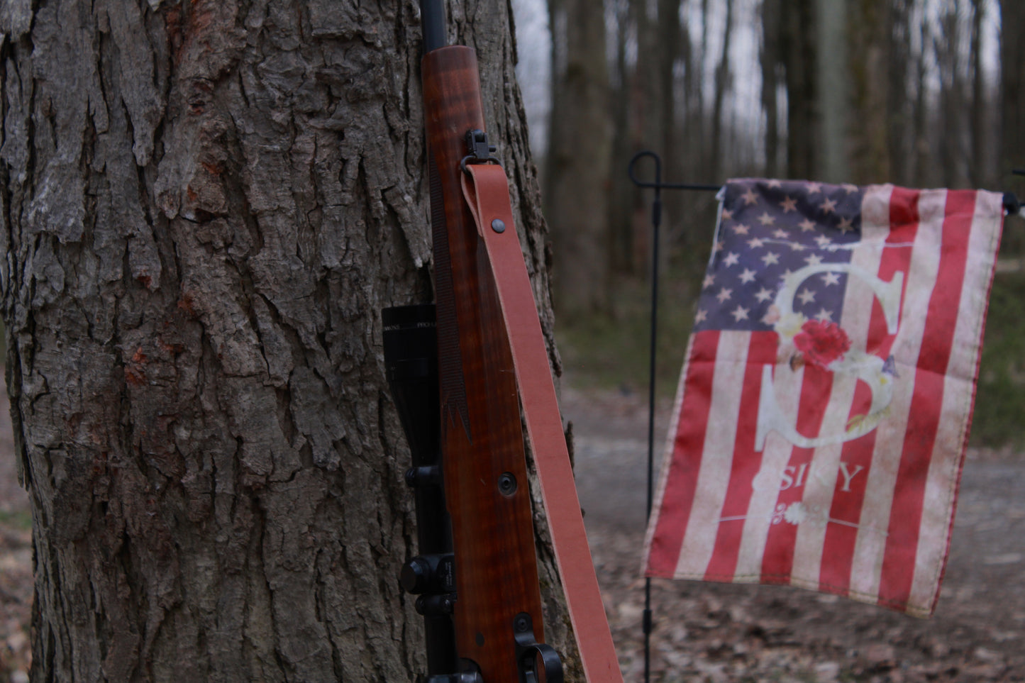 Golden Brown Classic leather Rifle Sling - Classic leather  rifle strap - classic leather gun sling - classic leather gun strap - handcrafted, for hunting, on rifle