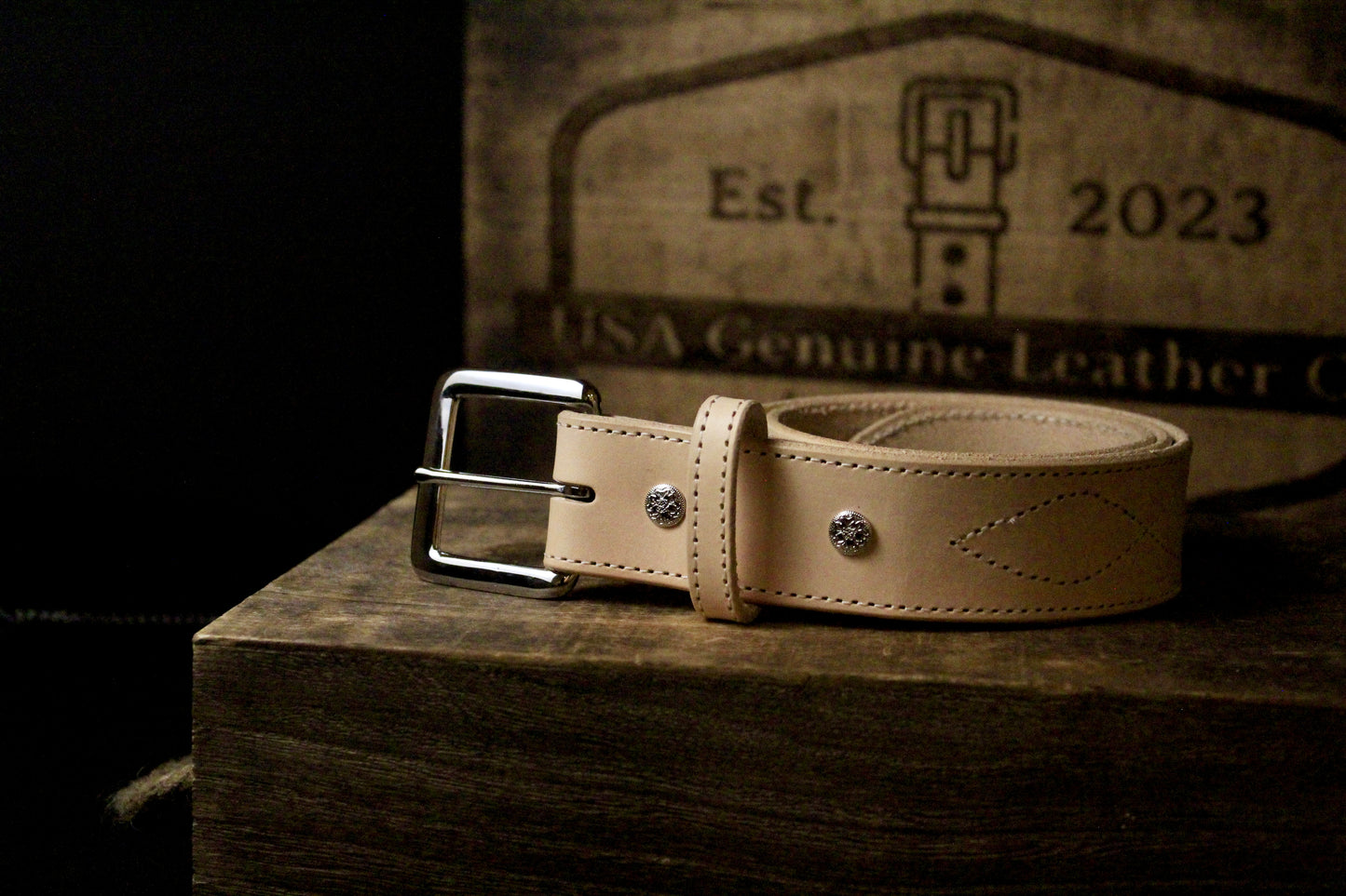 Evelyn Womens Leather Belt, front view