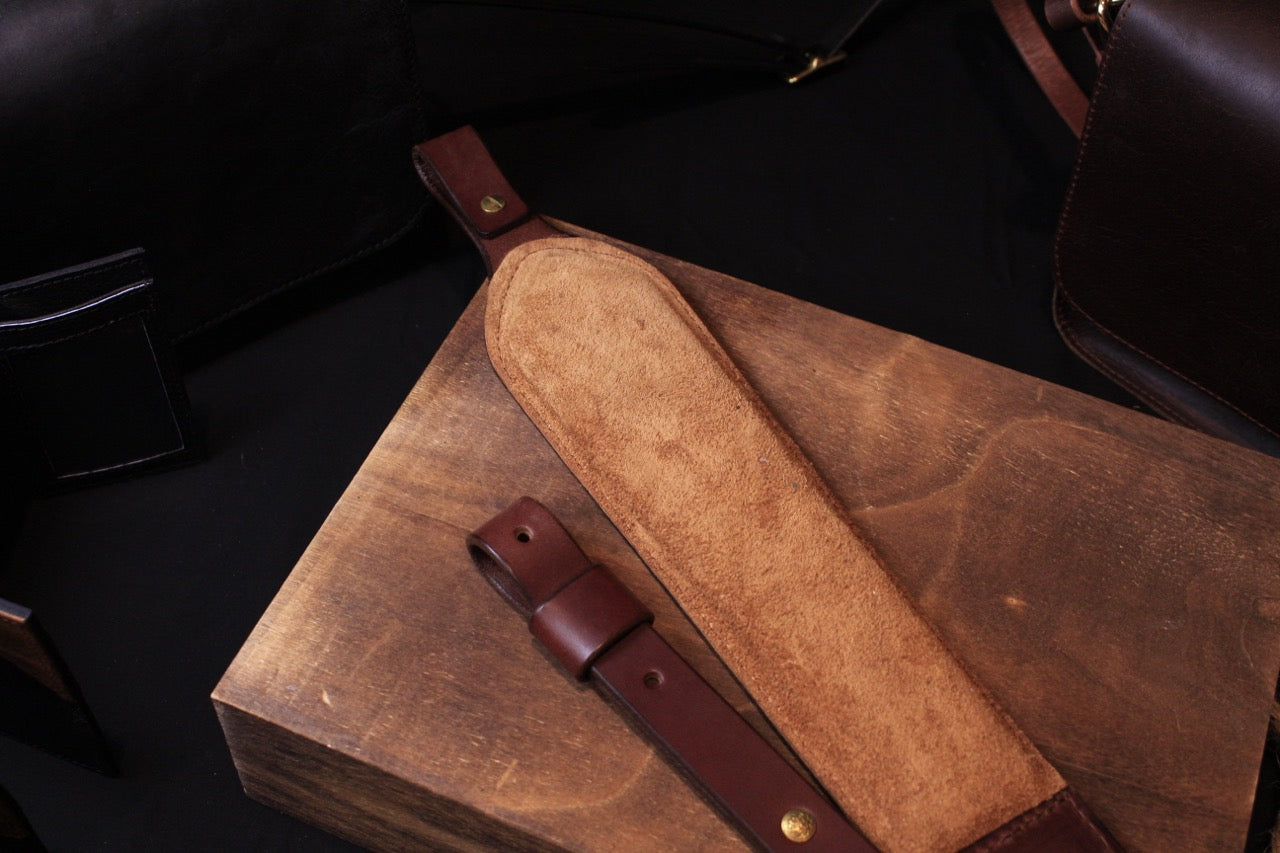 hand tooled leather rifle sling - hand tooled leather rifle strap - hand tooled leather gun sling - hand tooled leather gun strap - brown - for hunting - back