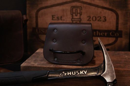High Mount leather Hammer Holder, front view