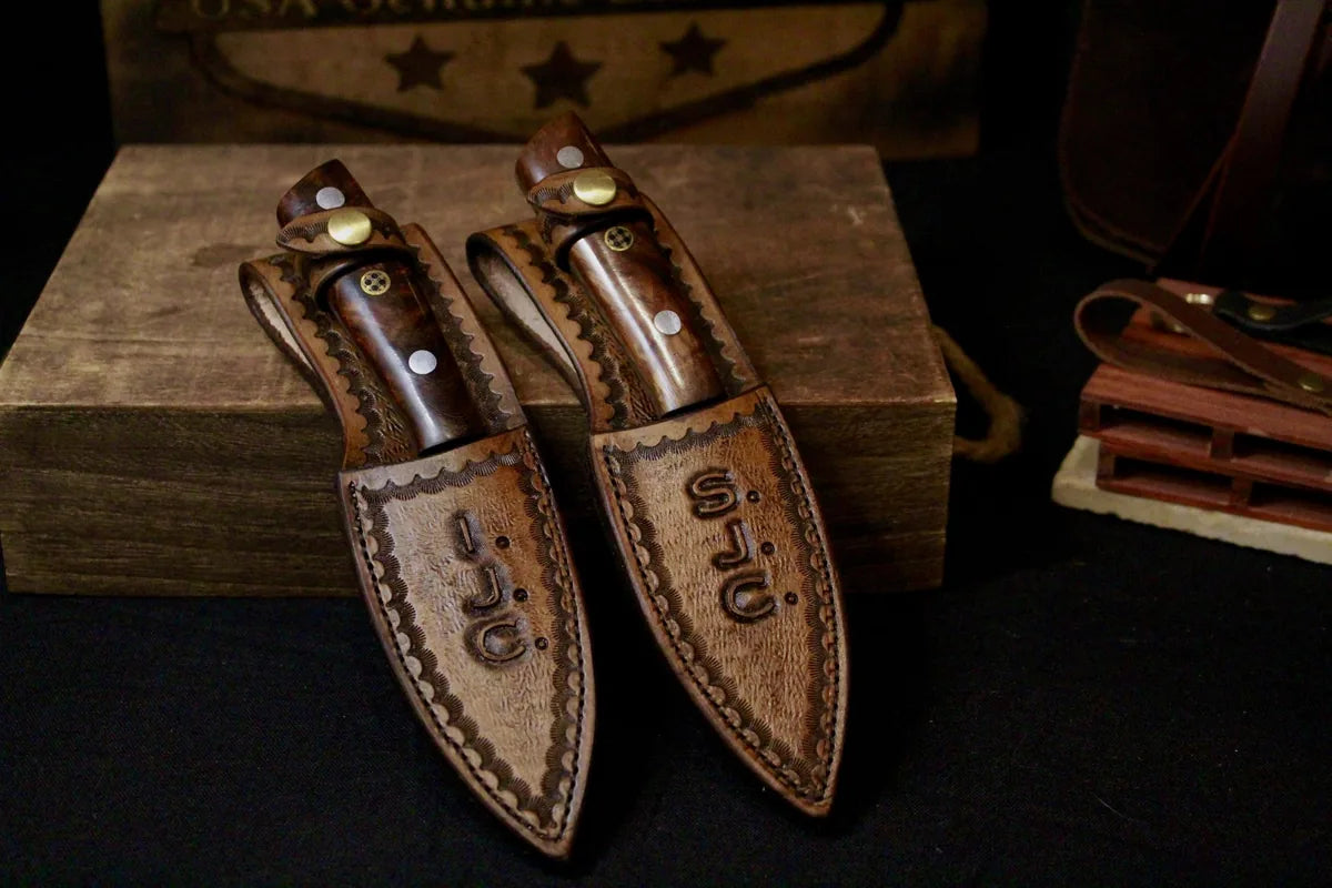 custom hand tooled leather knife sheath made in the usa, use made custom leather knife sheath, custom hand tooling, hand tooled leather, made in the USA 